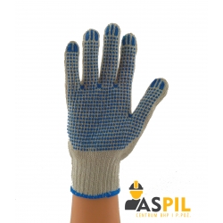 Rękawice dziane nakrapiane PCV