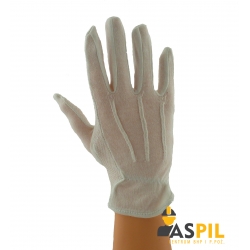 Rękawice tkane białe nakrapiane