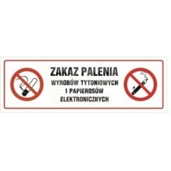 Zakaz palenia wyrobów tytoniowych i papierosów elektronicznych